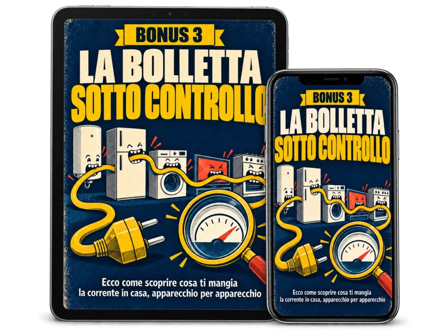 Copertina del Bonus 3, La Bolletta Sotto Controllo, su tablet e telefono